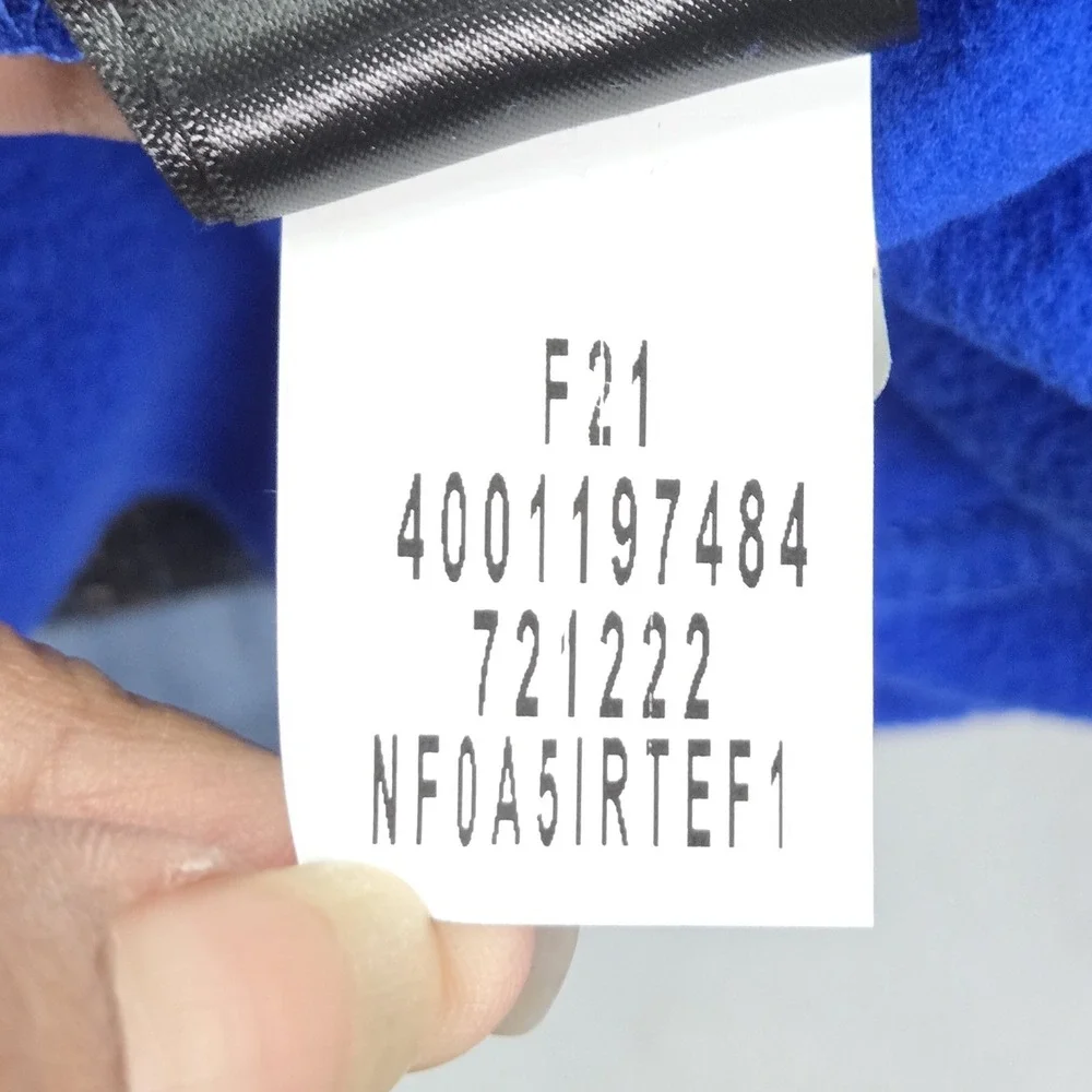 The North‎ Face Men Jacket L Blue Embroidered Colorblock Fleece Anchor Full Zip